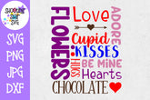 Valentine's Day Subway Art SVG - Valentine's Day Words